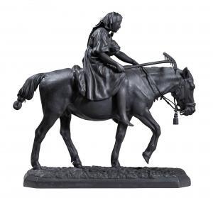 LIEBERICH Nikolai Iwanowitsch 1828-1883,Peasant girl on horseback,Sovcom RU 2022-07-19