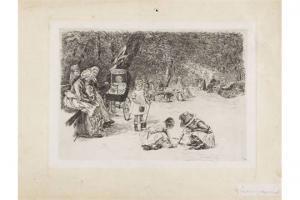 LIEBERMANN Max 1847-1935,Spielende Kinder,1890,Ketterer DE 2015-06-11