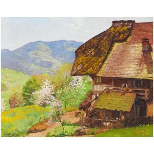 LIEBICH Curt 1868-1937,«s'Zwicke in Herrenbach». Black Forest farm in Gut,1922,Kaupp DE 2022-11-26