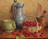 LIEBL HANS N 1900-1984,Still Life with Cherries and Vessels on a Tabletop,,Burchard US 2013-02-24