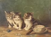 LIEBMANN B,An oleograph of three kittens with cigar and cups & saucers,John Nicholson GB 2017-05-13