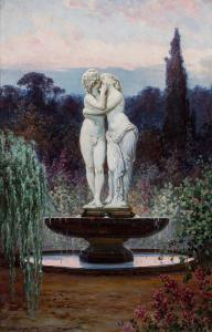 LIEBSCHER Adolf I 1857-1919,Garden Fountain,Hindman US 2023-05-19