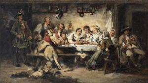 LIEBSCHER Adolf I 1857-1919,Wallachian wedding,1884,Art Consulting CZ 2022-02-20