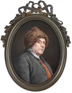 LIENARD Jean Auguste,portrait of Benjamin Franklin, Ambassador to Franc,Brunk Auctions 2022-03-25