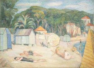 LIEROW Annie 1879-1964,Sur la plage.,Damien Leclere FR 2012-09-07