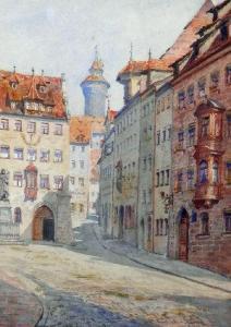 LIERSCH Hermann 1900-1900,German town street scene,1921,Rosebery's GB 2012-05-12