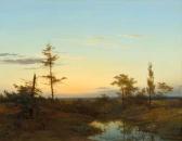LIESTE Cornelis 1817-1861,Broad landscape in the twilight,Galerie Koller CH 2020-09-25
