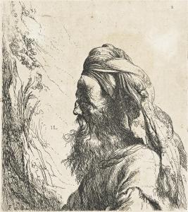 LIEVENS Jan,Bust of a Bearded Oriental Man with Turban,1630-1631,Swann Galleries 2024-04-18