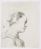 LIEVENS Jan,Bust of a Young Woman in Profile to the Right&lt;&,1660,Swann Galleries 2001-11-05