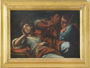 LIGARI Cesare 1716-1770,Ragazza dormiente sorpresa dai pastori,Meeting Art IT 2021-02-13