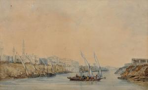 LIGHT William 1786-1839,Egypt  Falookas Crossing a River,Elder Fine Art AU 2019-11-24