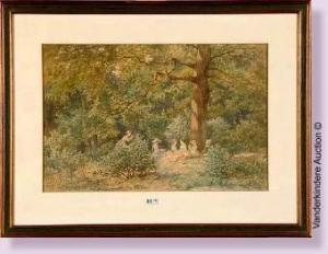 LIGNY Charles 1819-1889,Pique-nique en forêt,VanDerKindere BE 2009-11-17