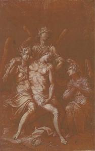 LIGOZZI Jacopo, Giacomo 1547-1626,Le Christ soutenu pas les anges,1560,Christie's GB 2003-03-27