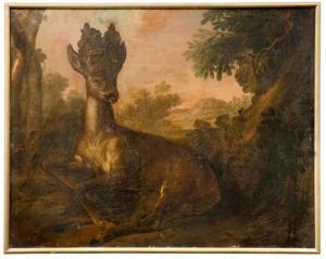LIHL Heinrich 1690-1756,Bildnis eines Rehbocks vor weitem Landschaftshinte,1779,Nagel DE 2018-02-21