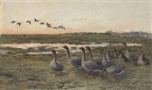 LILJEFORS Anders Bruno 1923-1970,Bean Geese in a marshy Landscape,1921,Christie's GB 2017-12-14