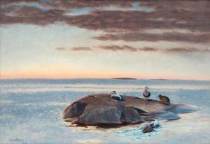 LILJEFORS Anders Bruno 1923-1970,Common Eiders on a Rock,1929,Bukowskis SE 2017-06-07