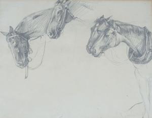 LILLIE Robert 1867-1949,Sketh of horsese,Gorringes GB 2022-07-11