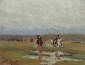 LILLYWHITE Raphael 1891-1980,Cowboyin,Scottsdale Art Auction US 2023-08-26
