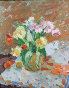 LINÉR Hugo 1900-1981,Blomsterstilleben,1936,Uppsala Auction SE 2010-03-15