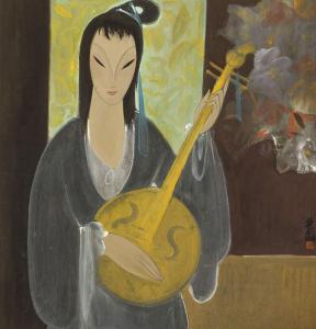 LIN FENGMIAN 1900-1991,Lady Playing Yueqin,Christie's GB 2013-11-24