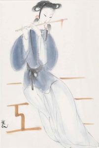 LIN FENGMIAN 1900-1991,LADY WITH FLUTE,Christie's GB 2016-11-08