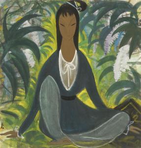 LIN FENGMIAN 1900-1991,Seated Lady in the Garden,Christie's GB 2013-11-24