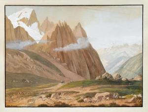 LINCK Jean Antoine 1766-1843,La vallée Blanche - région du Mont Blanc,Galerie Koller CH 2016-09-23