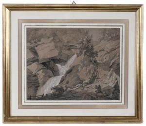 LINCK Jean Antoine 1766-1843,VUE DES CASCADES DU PESIN,Subarna ES 2022-03-03