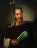 LINDAUER Gottfried 1830-1926,Chief Ngatai - Raure,1884,International Art Centre NZ 2017-04-04