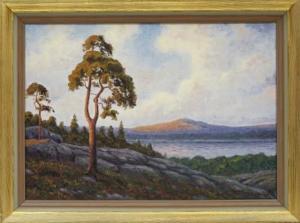 LINDBERG Otto 1880-1955,Solbelysta tallar,1918,Uppsala Auction SE 2016-01-19