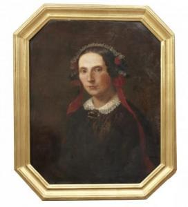LINDEGREN Amalia 1814-1891,Möjligen föreställande Emilia Flygare Carlén,Uppsala Auction 2013-03-05