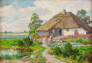 LINDEMANN Emil 1864-1945,Village garden,Desa Unicum PL 2024-04-16