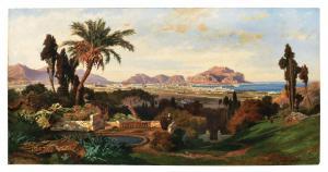 LINDEMANN FROMMEL Karl 1819-1891,A View of Palermo from the Terrace of the Ma,1869,Palais Dorotheum 2023-10-24