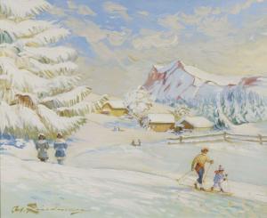 LINDENAU Martin 1948,Paysage de neige,Auxerre Enchères FR 2023-02-05