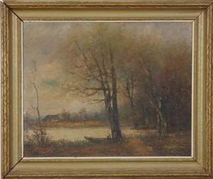LINDENMUTH Arlington N 1867-1950,Landscape at edge of water,Alderfer Auction & Appraisal 2008-09-12