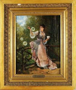LINDER Philippe Jacques 1835-1914,Jeune femme aux bulles de savon,Yann Le Mouel FR 2019-02-19