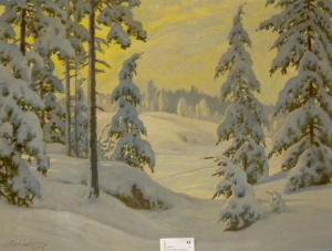 LINDGREN Ernst 1887-1948,landskap med snö,1939,Crafoord SE 2010-10-30