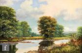 LINDSAY GORDON 1936,A river scene with distant harvesters,Fieldings Auctioneers Limited 2022-01-13