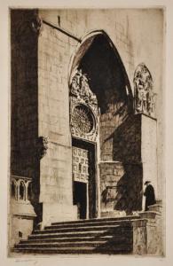 LINDSAY Lionel Arthur 1874-1961,�Figure by the Steps of a Cathedral�,Elder Fine Art AU 2013-09-22