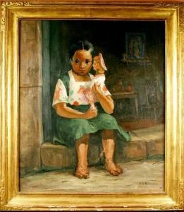 LINDSAY Ruth 1880-1887,South American Child with Doll,20th Century,Kaminski & Co. US 2008-05-31