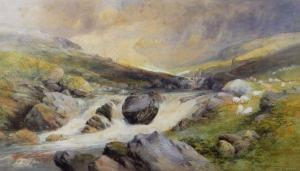 LINDSAY Thomas 1793-1861,Fast-flowing river and sheep,Rogers Jones & Co GB 2018-03-02