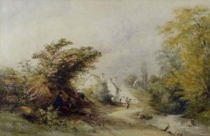 LINDSAY Thomas,Welsh landscape with seated lady in Welsh costume ,1838,Rogers Jones & Co 2018-03-02