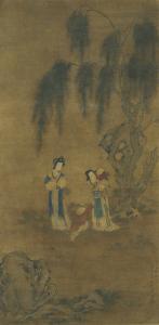 LING ZHANG 1470-1510,LADIES PLAYING WITH CHILDREN,Sotheby's GB 2016-03-19