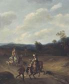 LINGELBACH Johannes 1622-1674,A hawking party in a mountainous landscape,Christie's GB 2016-04-28