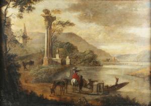 LINGELBACH Johannes 1622-1674,Capriccio Landscape with Classical Ruin,Tooveys Auction GB 2023-09-06