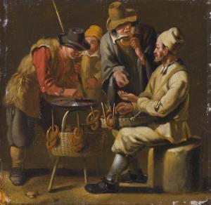 LINGELBACH Johannes 1622-1674,FIGURES AT A PRETZEL STAND,Sotheby's GB 2018-05-02