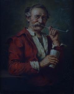 LINGENFELDER Eugen 1862-1909,man smoking a pipe,Burstow and Hewett GB 2017-12-20