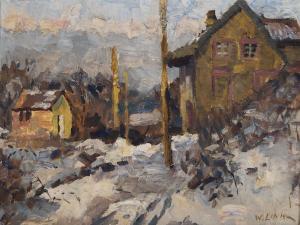 LINK Willy, Wilhelm 1877-1959,Jour d'hiver, village sous la neige,Ruellan FR 2019-06-08