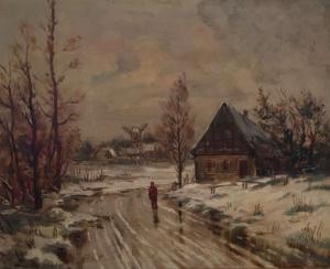 LINK Willy, Wilhelm 1877-1959,Winter Landscape,Montefiore IL 2017-08-30