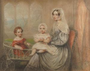 LINNELL John 1792-1882,Mrs Robert Hudleston with her children, R,1838,Bellmans Fine Art Auctioneers 2024-03-28
